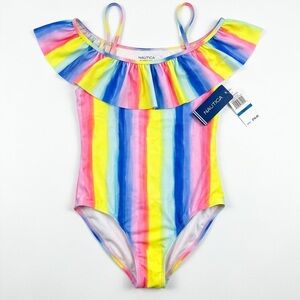 Nautica Kids Colorful Striped One Piece Swimsuit